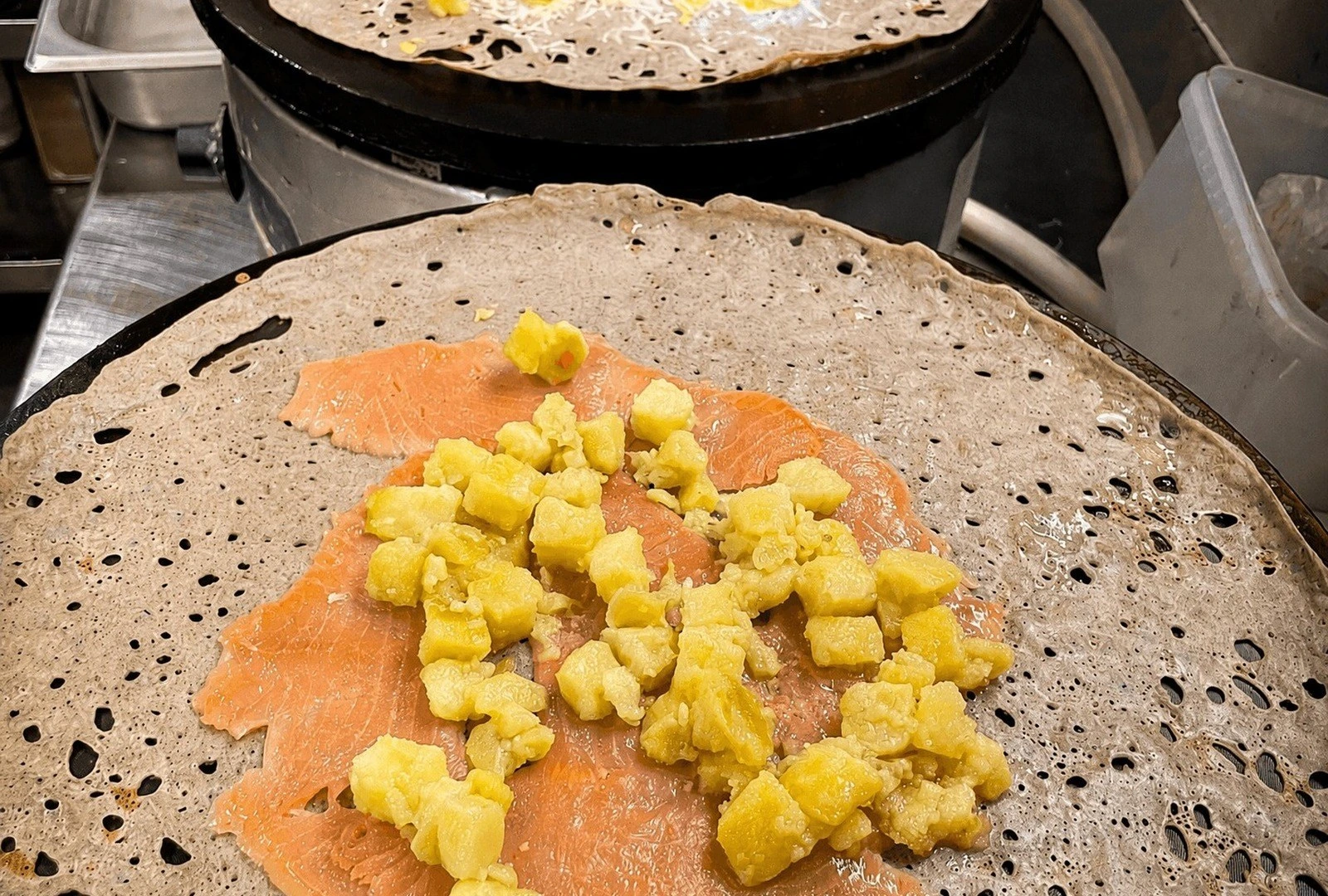 Galette en cuisson